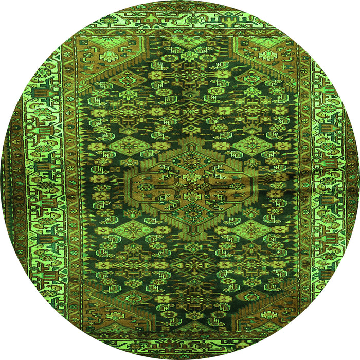 Square Persian Green Traditional Rug, tr572grn