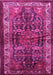 Machine Washable Persian Pink Traditional Rug, wshtr572pnk