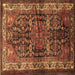 Square Machine Washable Persian Brown Traditional Rug, wshtr572brn