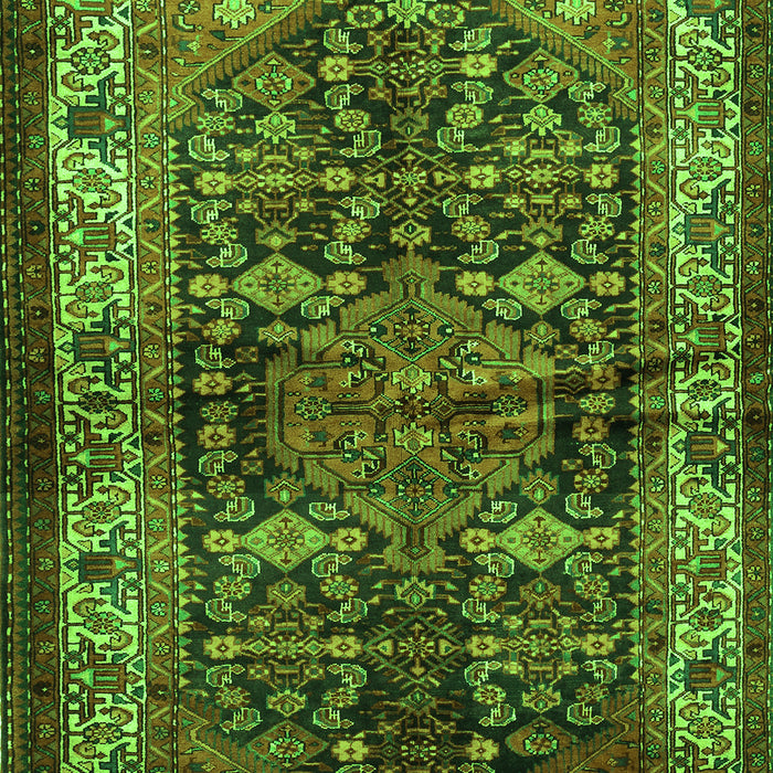 Serging Thickness of Machine Washable Persian Green Traditional Area Rugs, wshtr572grn