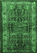 Machine Washable Persian Emerald Green Traditional Area Rugs, wshtr572emgrn