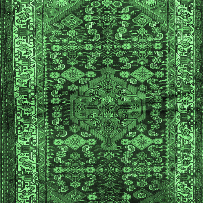 Machine Washable Persian Emerald Green Traditional Area Rugs, wshtr572emgrn