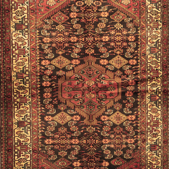 Machine Washable Persian Brown Traditional Rug, wshtr572brn