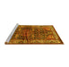 Sideview of Machine Washable Persian Yellow Traditional Rug, wshtr572yw