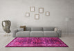 Machine Washable Persian Pink Traditional Rug in a Living Room, wshtr572pnk
