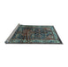 Sideview of Machine Washable Persian Light Blue Traditional Rug, wshtr572lblu