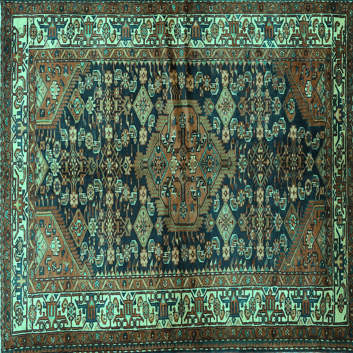 Square Persian Turquoise Traditional Rug, tr572turq