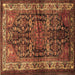 Square Persian Brown Traditional Rug, tr572brn