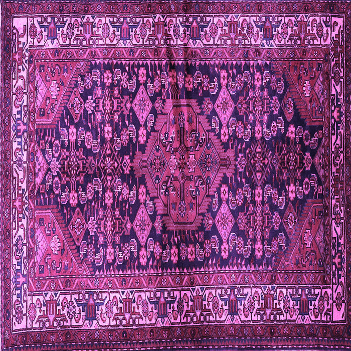Square Machine Washable Persian Purple Traditional Area Rugs, wshtr572pur