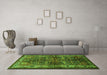 Machine Washable Persian Green Traditional Area Rugs in a Living Room,, wshtr572grn