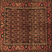 Square Persian Brown Traditional Rug, tr573brn