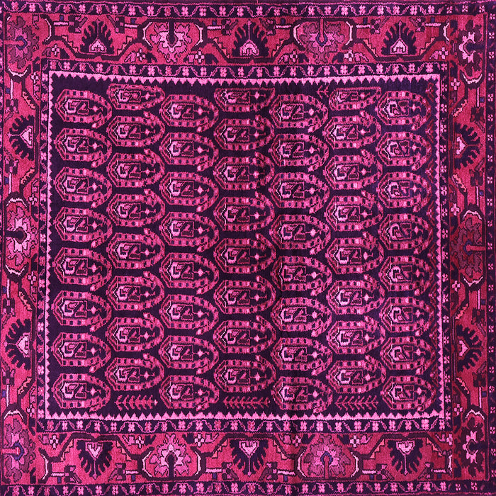 Square Machine Washable Persian Pink Traditional Rug, wshtr573pnk