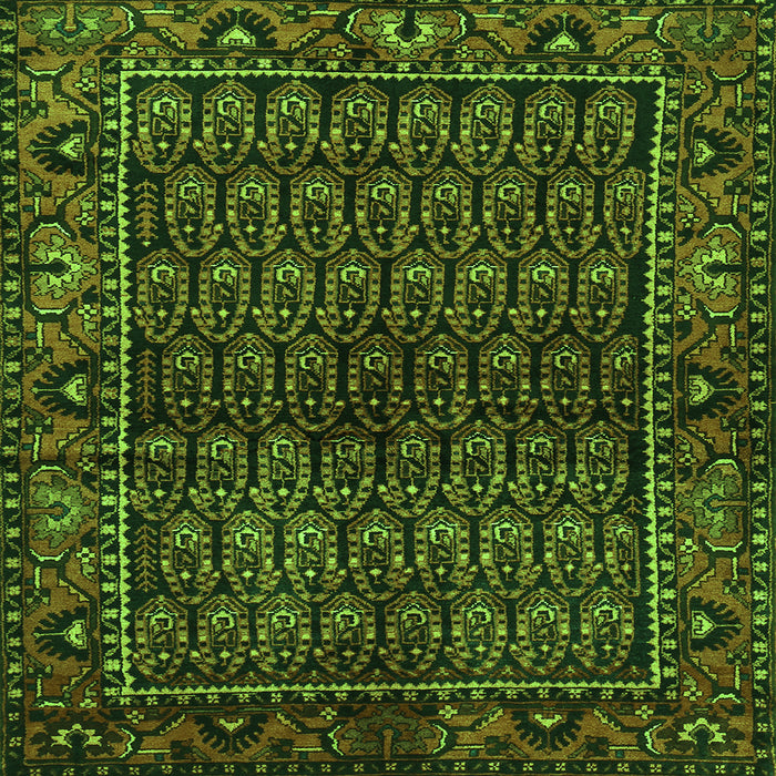 Serging Thickness of Persian Green Traditional Rug, tr573grn