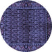 Round Persian Blue Traditional Rug, tr573blu