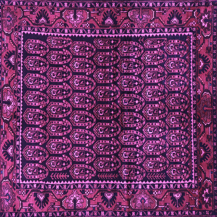 Square Machine Washable Persian Purple Traditional Area Rugs, wshtr573pur