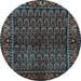 Round Persian Light Blue Traditional Rug, tr573lblu