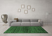 Machine Washable Persian Emerald Green Traditional Area Rugs in a Living Room,, wshtr573emgrn