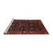 Sideview of Machine Washable Traditional Saffron Red Rug, wshtr574