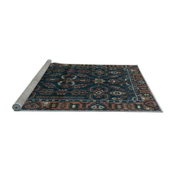 Sideview of Machine Washable Persian Light Blue Traditional Rug, wshtr574lblu