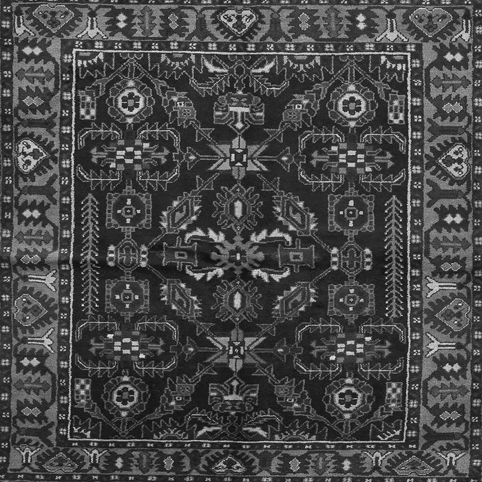 Round Machine Washable Persian Gray Traditional Rug, wshtr574gry