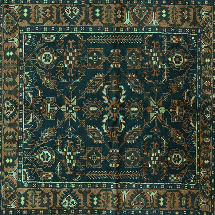 Square Persian Turquoise Traditional Rug, tr574turq