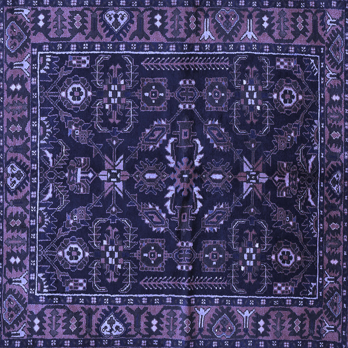 Square Machine Washable Persian Blue Traditional Rug, wshtr574blu