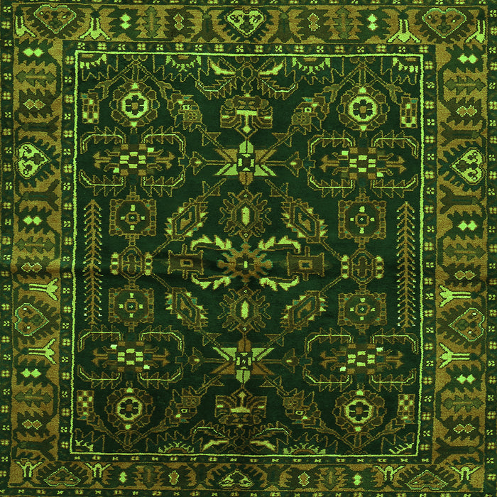 Serging Thickness of Persian Green Traditional Rug, tr574grn