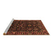 Sideview of Machine Washable Persian Brown Traditional Rug, wshtr574brn