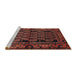 Sideview of Machine Washable Traditional Chestnut Brown Rug, wshtr575