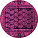Round Persian Pink Traditional Rug, tr575pnk