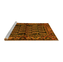Sideview of Machine Washable Persian Yellow Traditional Rug, wshtr575yw