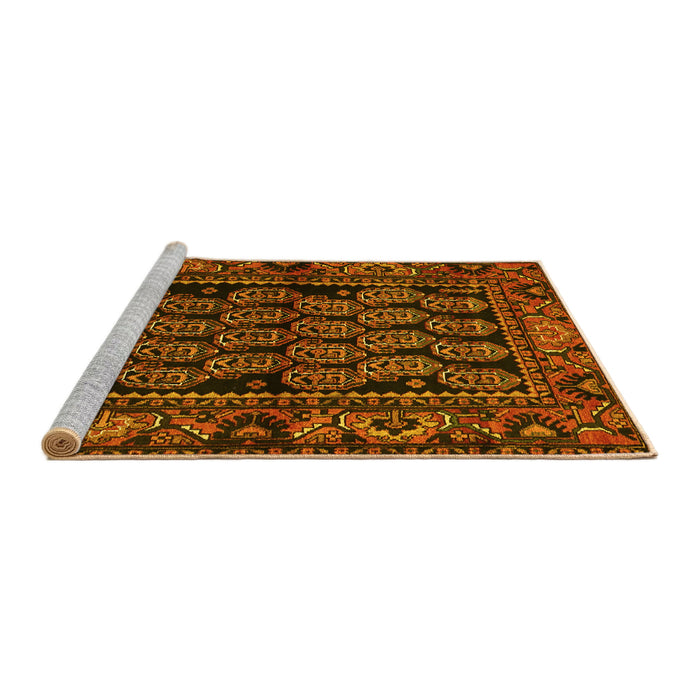 Sideview of Machine Washable Persian Yellow Traditional Rug, wshtr575yw
