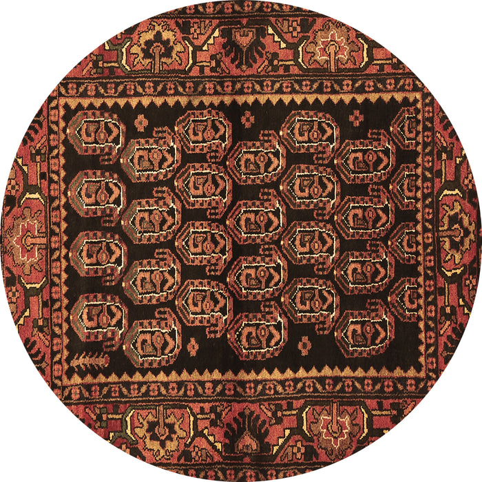Round Persian Brown Traditional Rug, tr575brn