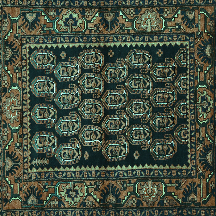 Square Machine Washable Persian Turquoise Traditional Area Rugs, wshtr575turq