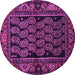 Round Persian Purple Traditional Rug, tr575pur