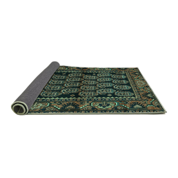 Sideview of Persian Turquoise Traditional Rug, tr575turq