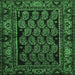 Square Persian Emerald Green Traditional Rug, tr575emgrn