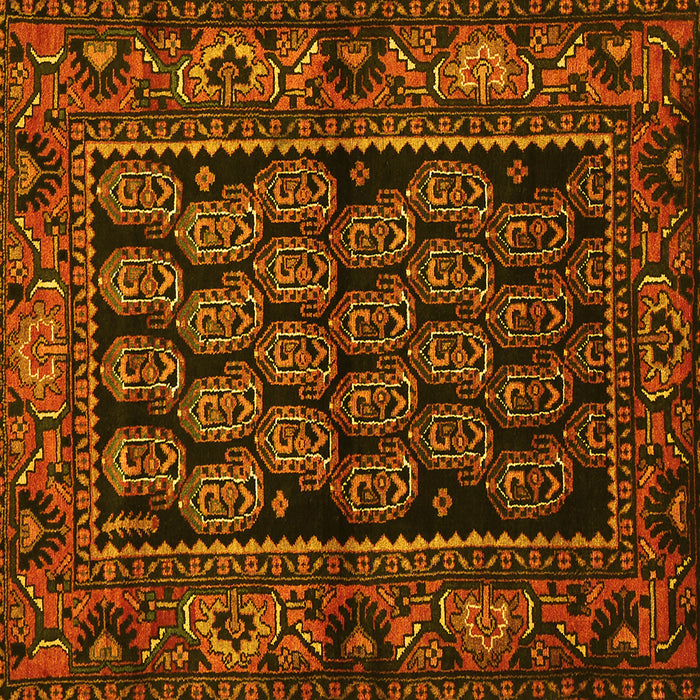Square Machine Washable Persian Yellow Traditional Rug, wshtr575yw