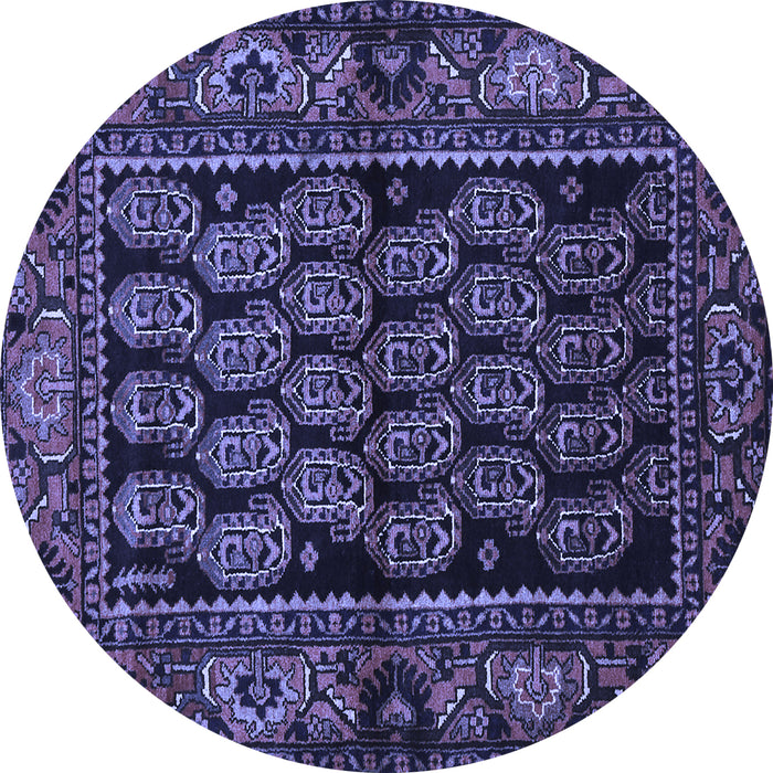 Round Persian Blue Traditional Rug, tr575blu