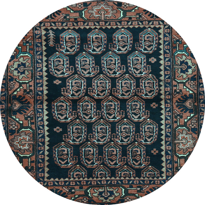 Round Persian Light Blue Traditional Rug, tr575lblu