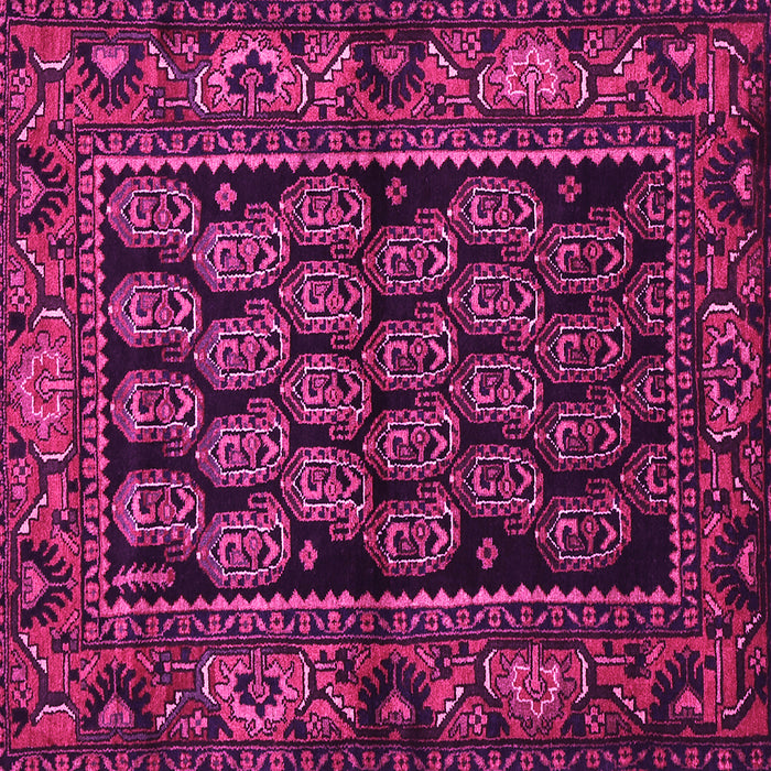 Square Machine Washable Persian Pink Traditional Rug, wshtr575pnk