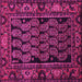 Square Machine Washable Persian Pink Traditional Rug, wshtr575pnk