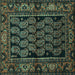 Square Persian Turquoise Traditional Rug, tr575turq