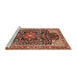 Sideview of Machine Washable Traditional Saffron Red Rug, wshtr576