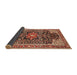 Sideview of Traditional Saffron Red Medallion Rug, tr576