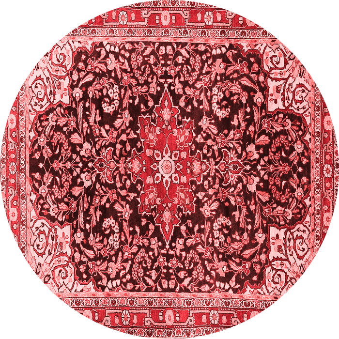 Machine Washable Medallion Red Traditional Rug, wshtr576red