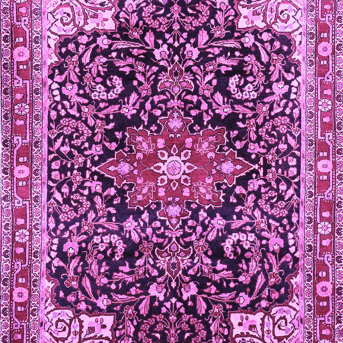 Machine Washable Medallion Purple Traditional Area Rugs, wshtr576pur
