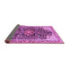 Sideview of Medallion Purple Traditional Rug, tr576pur