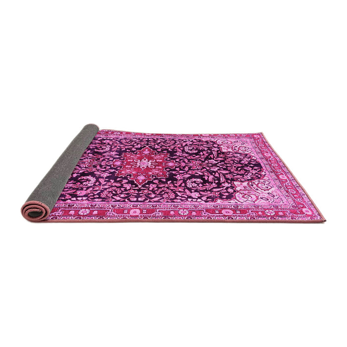 Sideview of Medallion Pink Traditional Rug, tr576pnk