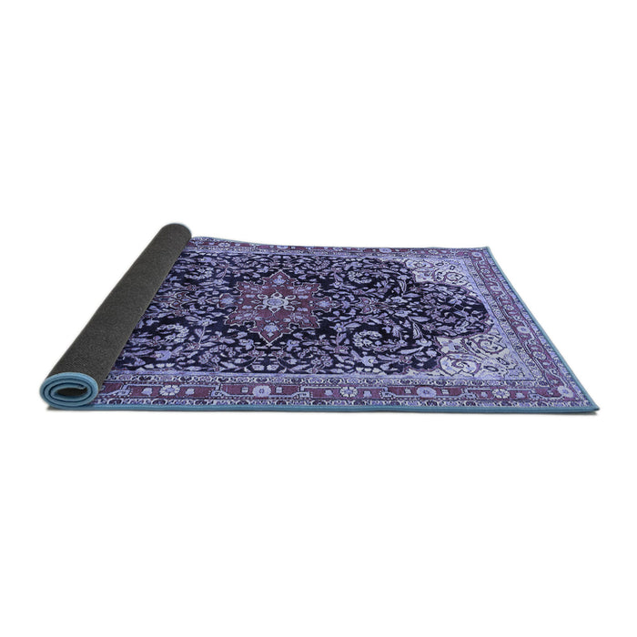 Sideview of Medallion Blue Traditional Rug, tr576blu